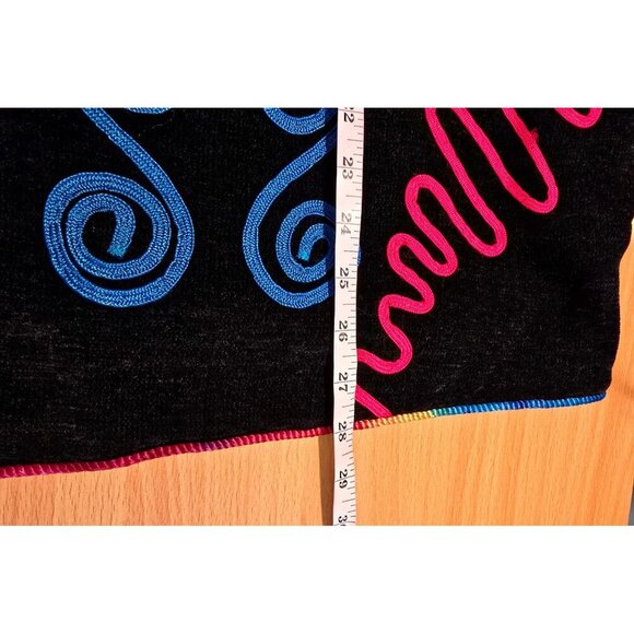 Vintage Indigo Moon Jacket 1X Artsy Embroidered Rainbow Toggle Buttons Boho Fun - Picture 6 of 9